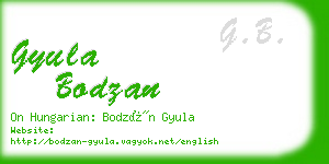 gyula bodzan business card